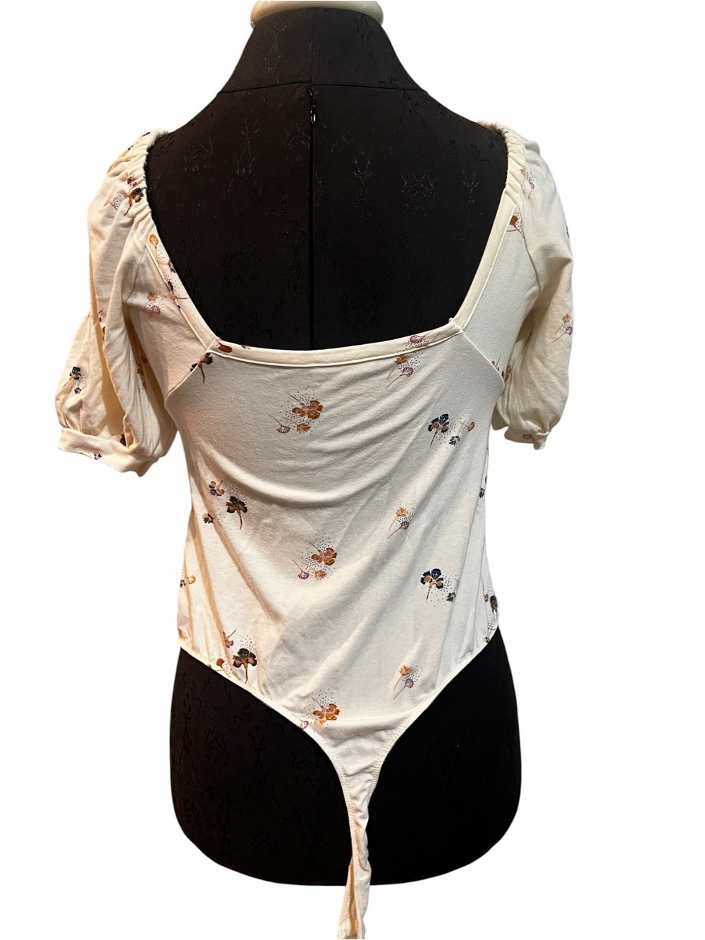 Free People Intimately Floral Puff Sleeve Bodysuit Cottagecore Boho Dainty - Picture 2 of 7